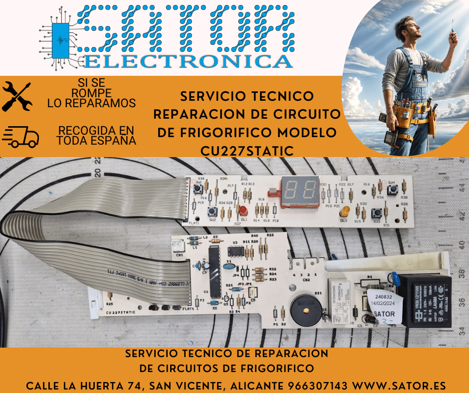 servicio tecnico reparacion de circuito de frigorifico modelo cu227static