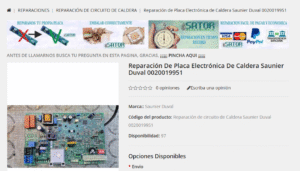 Reparación de Placa Electrónica de Caldera Saunier Duval 0020019951