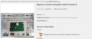 Reparar Circuito Honeywell CS0261F GM28-10 con Garantía Profesional